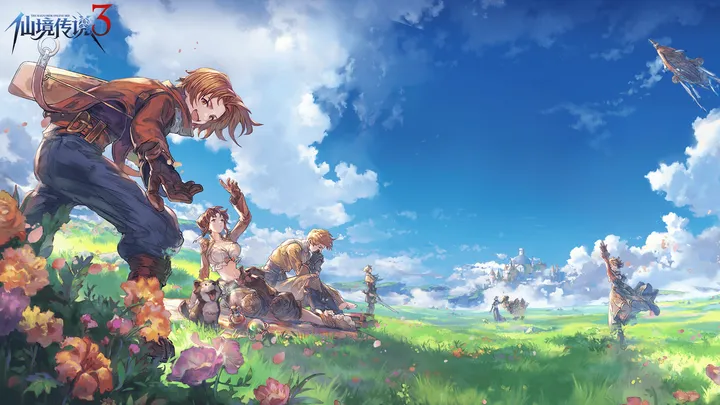 Adventurers on a summer meadow